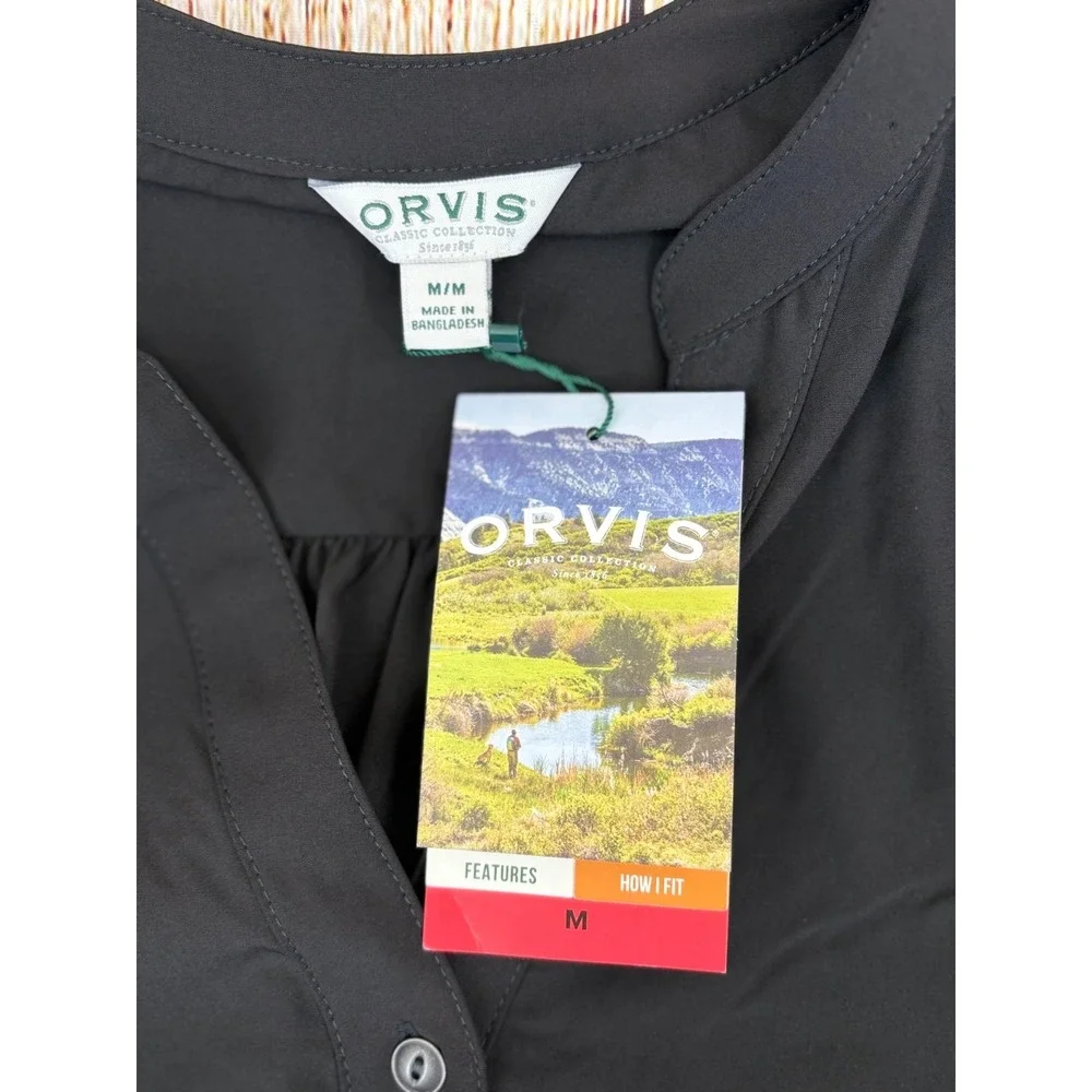 Orvis Pack and Go Dress‎ Black Size Medium M Moisture Wicking Travel Stretch NWT